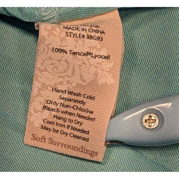 Soft Surroundings Tencel Lyocell Tunic Top Blue Size M Petite - Picture 4 of 7